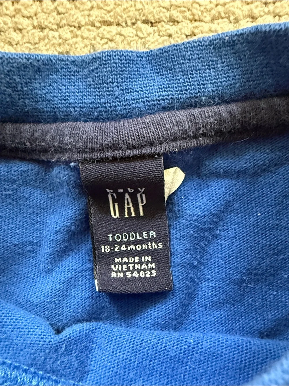 GAP Royal Blue Long-Sleeve Pocket Tee with Bear Patch - Kids